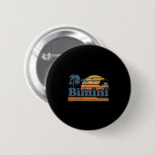 Bimini Hamas Beach Sommerurlaub Sonne Vintage 70' Button (Vorne & Hinten)