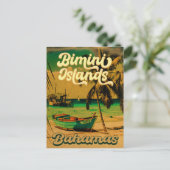 Bimini-Inseln Bahamas 60er Retro Vintag Souvenirs Postkarte (Stehend Vorderseite)