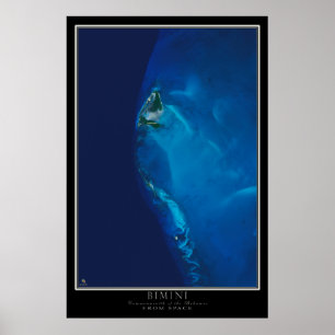 Bimini Island Bahamas von Space Satellite Karte Poster