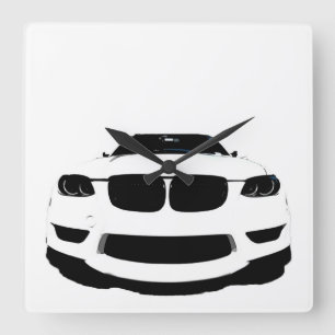 ~Bimmer~ WALL CLOCK, AUTO POP ART, KUNSTSTOFF! Quadratische Wanduhr