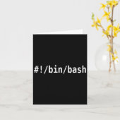 Bin Bash - Weißer Text-Design für Befehlszeilenhac Karte (Gelbe Blume)