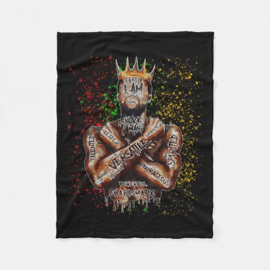 Bin Black Man und ich bin King Black History Afric Fleecedecke (Vorderseite)