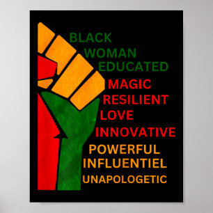 Bin Black Woman Unapologetisch Black History Mont Poster
