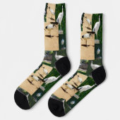 Bin Chicken Foto Collage, Crew Socken (Linkes Detail)