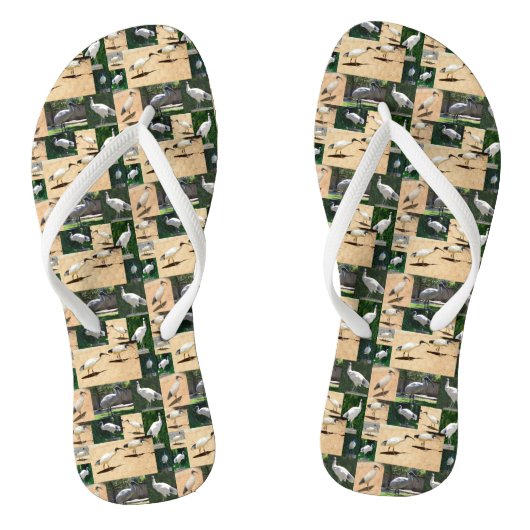 Bin Chicken Foto Collage, Flip Flops Badesandalen (Fußbett)