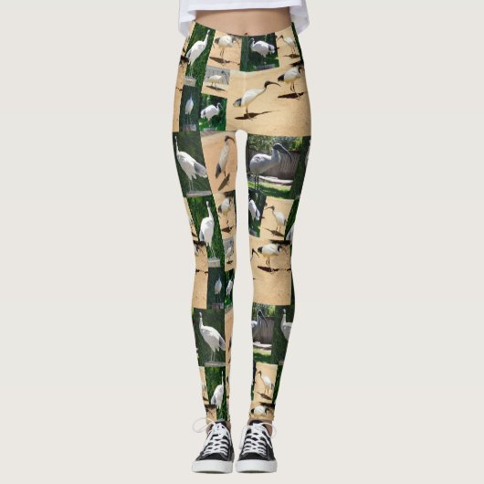 Bin Chicken Foto Collage, Leggings (Vorderseite)