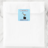 Bin Chicken, (Ibis) Ölfarbe, Quadratischer Aufkleber (Tasche)