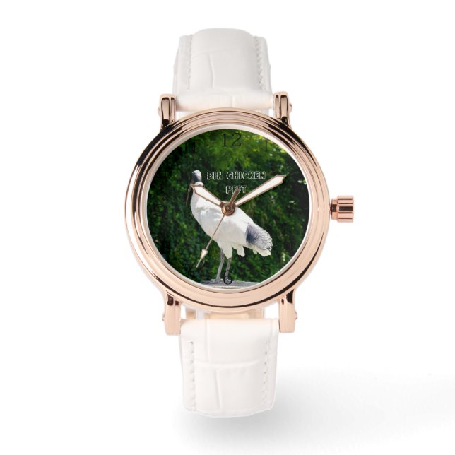 Bin Chicken PFTT, bekannt als Ibis, Armbanduhr (Vorderseite)