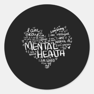 Bin ein Krieger Herz Mental Health Awareness Gesch Runder Aufkleber