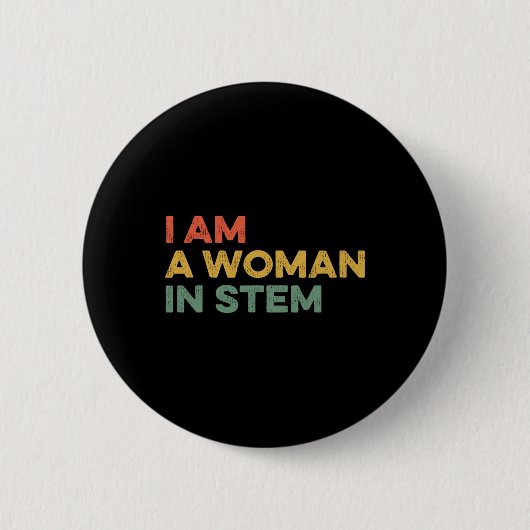 Bin eine Frau in sternistischer, weiblicher Mathem Button (Vorderseite)