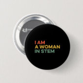 Bin eine Frau in sternistischer, weiblicher Mathem Button (Vorne & Hinten)