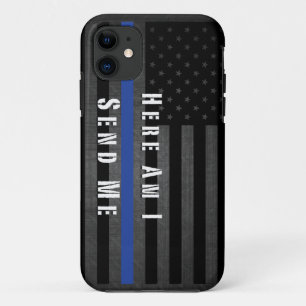 Bin hier ich sende mich, den dünnes Blue Line iPhone 11 Hülle