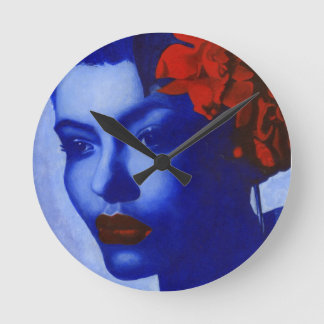 Bin ich blau runde wanduhr