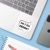 Bin ich der DRAMA? Sprechblase Vinyl Sticker (Laptop mit iPhone)