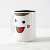 Bin ich erreichbar / unzugänglich Chibi Smilie Zweifarbige Tasse (Vorderseite Links)