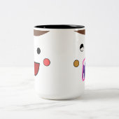 Bin ich erreichbar / unzugänglich Chibi Smilie Zweifarbige Tasse (Mittel)