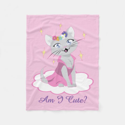 Bin ich Niedlich? Fleecedecke (Vorderseite)