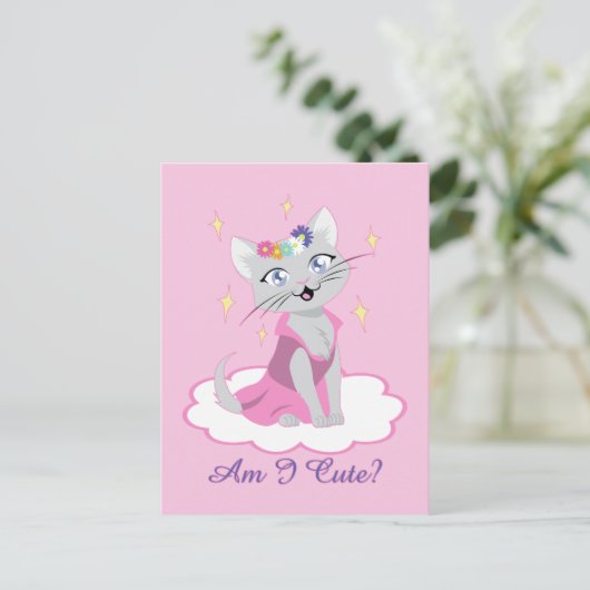 Bin ich Niedlich? Postkarte (Stehend Vorderseite)