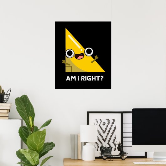 Bin ich rechts glast rechts Puck Dark BG Poster (Heimbüro)