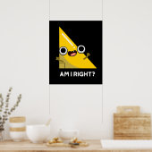 Bin ich rechts glast rechts Puck Dark BG Poster (Küche)