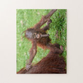 Bin ich süß - Orang-Utan-Baby mit Mutter Puzzle (Vertikal)