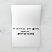 Bin ich zu lang, Bischof gegangen? Karte (Innenseite)