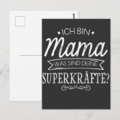 Bin Mama ist der Superträger Postkarte (Vorne/Hinten)
