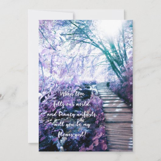 bin meine Blume Mädchen verzauberter Wald Einladung (Vorderseite)