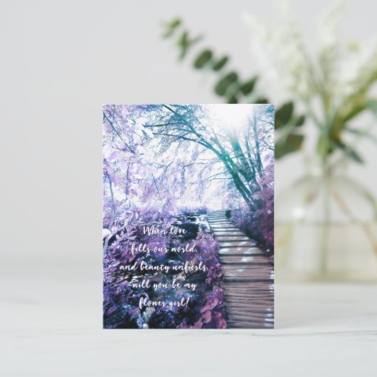 bin meine Blume Mädchen verzauberter Wald Postkarte (Stehend Vorderseite)