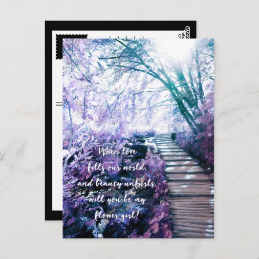 bin meine Blume Mädchen verzauberter Wald Postkarte (Vorne/Hinten)