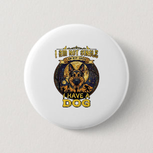 Bin nicht allein, habe Hund Halloween_1 Button