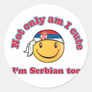 Bin nicht nur ich ich bin Serbian niedlich Runder Aufkleber