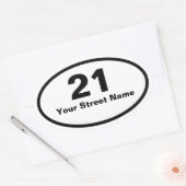 Bin Number Street Name Oval Sticker (Umschlag)