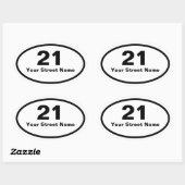 Bin Number Street Name Oval Sticker (Blatt)