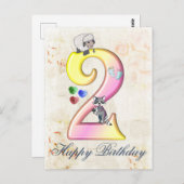 Bin Zwei Postkarte (Vorne/Hinten)