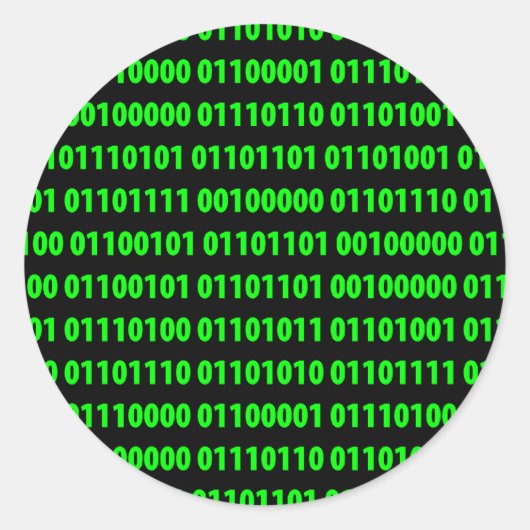 binär runder aufkleber (Vorderseite)