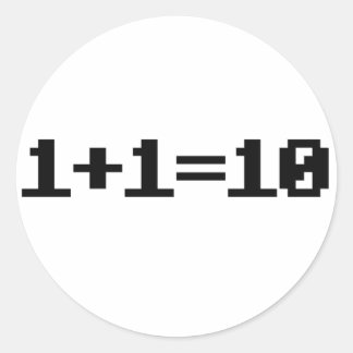 binär runder aufkleber