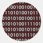 binär runder aufkleber (Vorderseite)