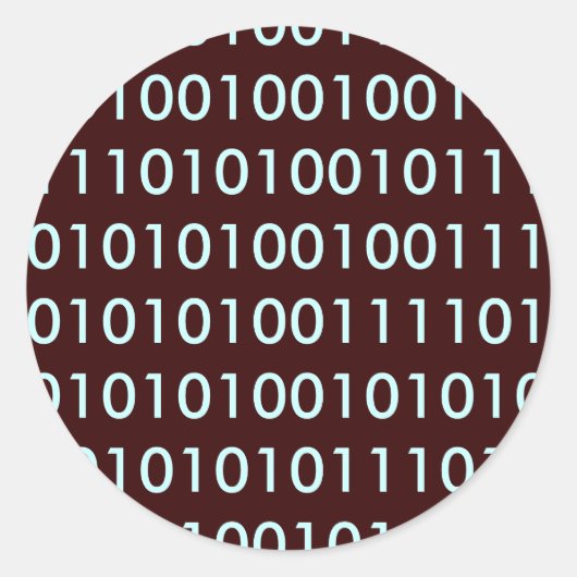 binär runder aufkleber (Vorderseite)