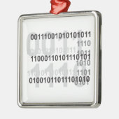 Binärcode-Design Ornament Aus Metall (Links)