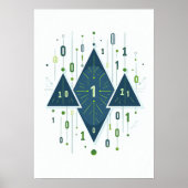 Binärcode-Geometrisches Muster für Programmierer u Poster (Vorne)