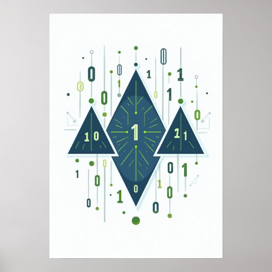 Binärcode-Geometrisches Muster für Programmierer u Poster (Vorne)