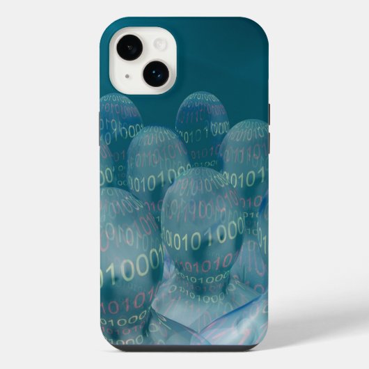 Binärcode, Mann und digitale Kommunikation iPhone Hülle (Rückseite)
