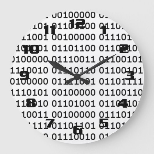 Binärcode-Muster Große Wanduhr (Vorderseite)