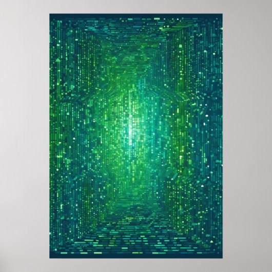 Binärcode-Netzwerkprogrammierer-Entwickler-Aufkleb Poster (Vorne)