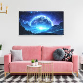Binärcode Welt Leinwanddruck (Insitu (Wohnzimmer))