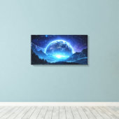 Binärcode Welt Leinwanddruck (Insitu (Holzboden))