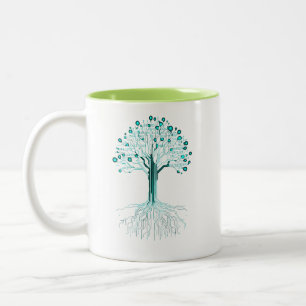 Binärcodierungsprogrammierer Grafikdesign für Code Zweifarbige Tasse