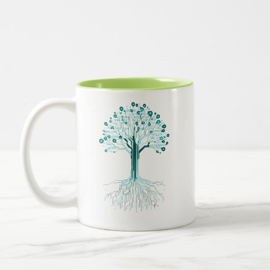 Binärcodierungsprogrammierer Grafikdesign für Code Zweifarbige Tasse (Links)