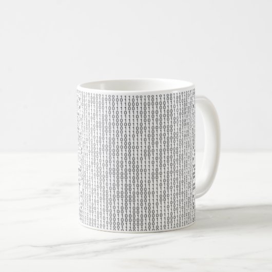 Binäre 11oz-Tasse Kaffeetasse (VorderseiteRechts)